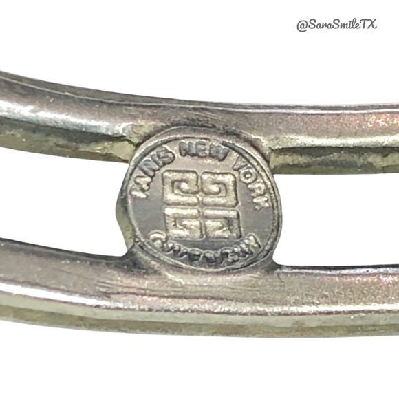 GIVENCHY Authentic Antiqued-Finish Silver-Tone Grecian Bangle Bracelet - Picture 7 of 9